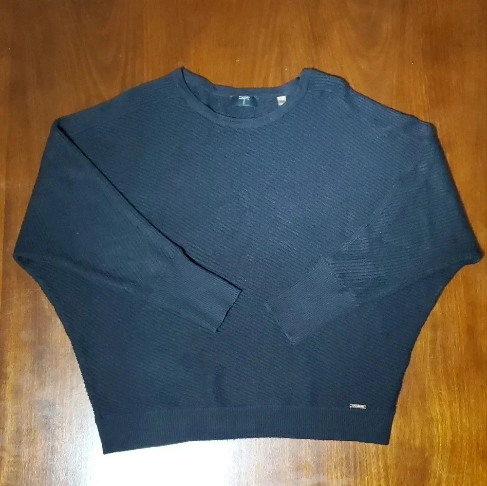 Tahari Black Pullover Sweater Size Large